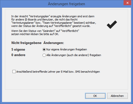 Änderungen freigeben